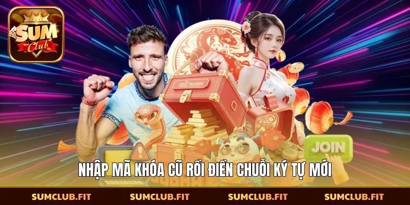 Nhập mã khóa cũ rồi điền chuỗi ký tự mới